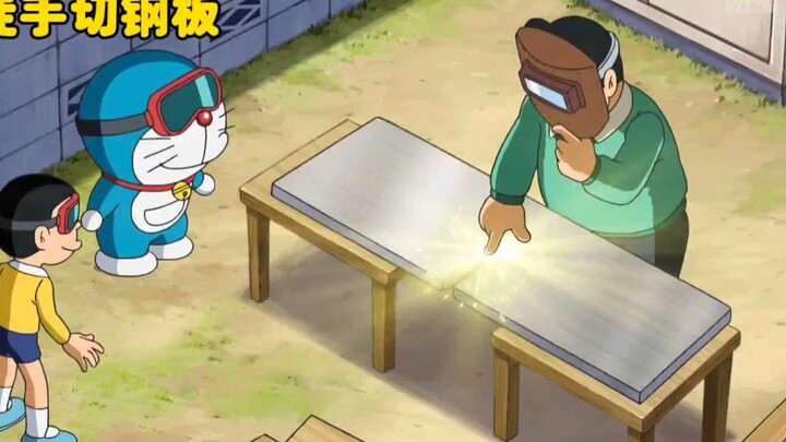 Doraemon, Nobita's father turned into a super carpenter and can actually cut alloys with his bare ha