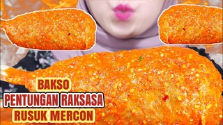 ASMR BAKSO PENTUNGAN RAKSASA RUSUK MERCON | ULUL ASMR MUKBANG INDONESIA