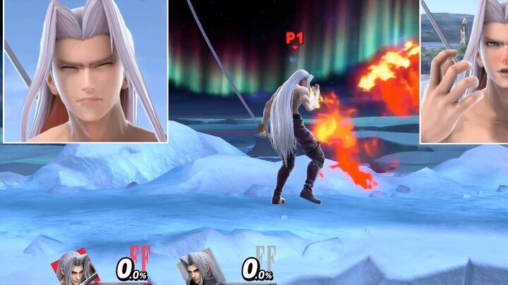 [Smash Bros.] Sephiroth's contrasting cute micro-expressions + action collection