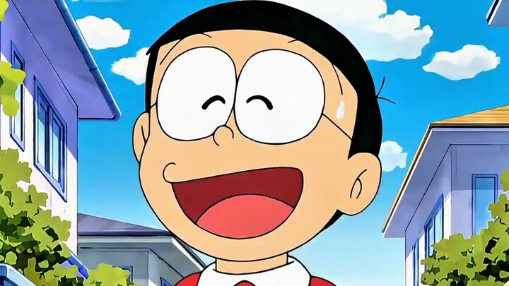 Nobita đã uống hết ly nước gương không người lái, và dường như cậu là người duy nhất còn sót lại trê