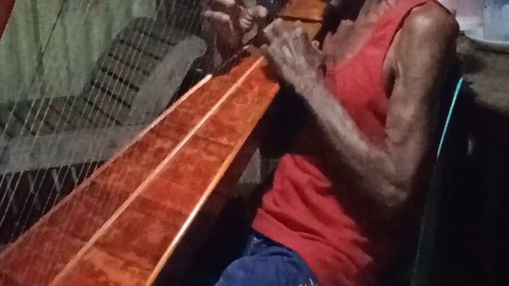 playing a song using harp🙂