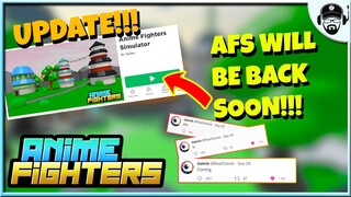 ANIME FIGHTERS IS BACK SOON! NEW INFO! | ROBLOX