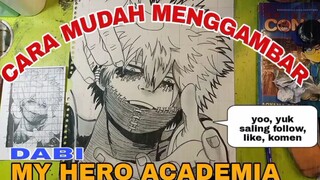 cara mudah menggambar anime MY HERO ACADEMIA dabi