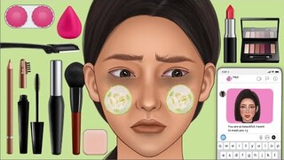 ASMR K drama Girl makeup tranformation after rejection animation  한국 사랑 고등학교 이야기