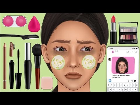 ASMR K drama Girl makeup tranformation after rejection animation  한국 사랑 고등학교 이야기