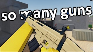 this roblox fps has SO MANY GUNS...