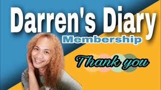 DARRENS DIARY MEMBERSHIP VIDEO SHOUT OUT