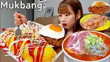 🧈함박오므라이스정식+통목살김치찌개🥘 타격감 미띤😮 함박스테이크와 통목살김찌에 소주 OMLETRICE MUKBANG ASMR EATINGSHOW REALSOUND 요리 먹방 한식