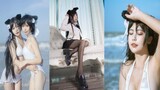 [Cos Collection] Em gái cosplay áo tắm nước đồng phục học sinh Atago Cao Hùng, em gái rất dữ dội! Ai