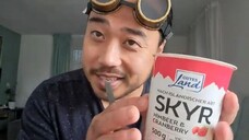 Lid Licking Raspberry & Cranberry Skyr Yoghurt - Asmr Eating Sounds