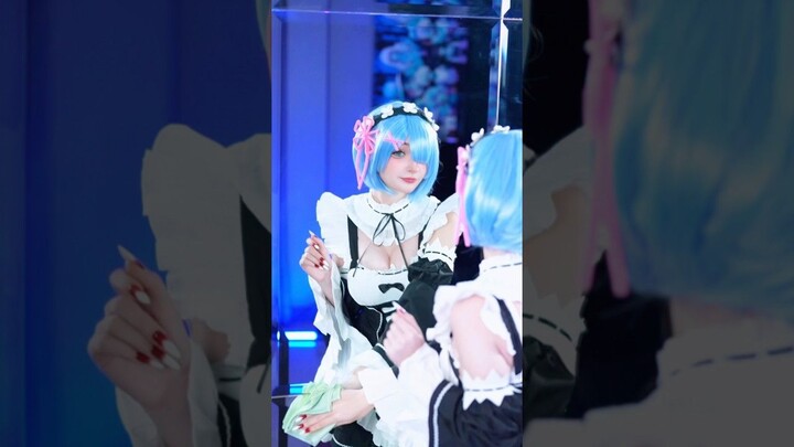 your favorite maid🤭🩵rate my cosplay from 1 to 10 #rezero #rem #cosplay #anime