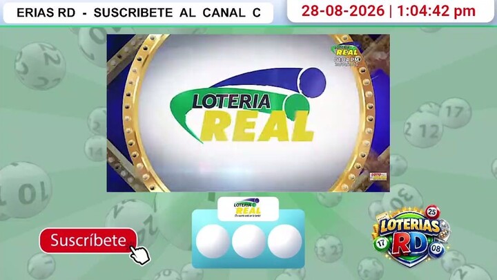 Lotería Real y Anguila Lottery 12:50 PM -  28 de Agosto 2026 - Loterías RD EN VIVO