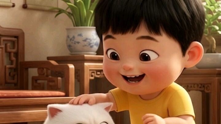 太可爱了吧！😂 这个小朋友和猫咪真的太搞笑了！🐱❤️每天都有新的AI儿童搞笑视频，喜欢的话记得关注我！✨#AI儿童 #搞笑视频 #可爱宝宝 #萌宠 #猫咪 #AI视频 #搞笑 #B站