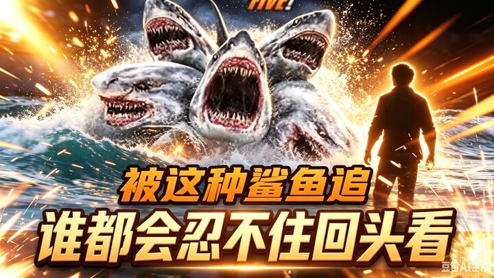 Anyone would be tempted to glance back when chased by this kind of shark.