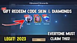 GIFT NEW REDEEM CODE PERMANENT SKIN AND 2K DIAMONDS! FREE! LEGIT100% | MOBILE LEGENDS 2023