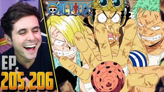 "THE END OF G8" One Piece Ep. 205,206 Live Reaction!