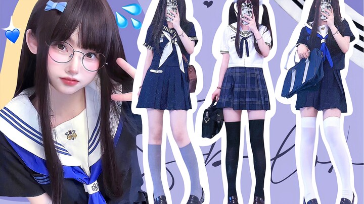 [JK Uniform] Indigo Sailor Suit Outfit 💙 So Pure ᜊ•ᴗ•ᜊ