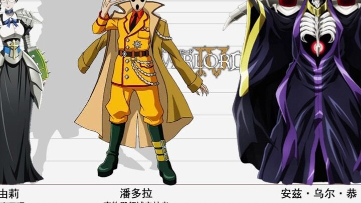 [Overlord Bone King] Comparison of character height and justice value