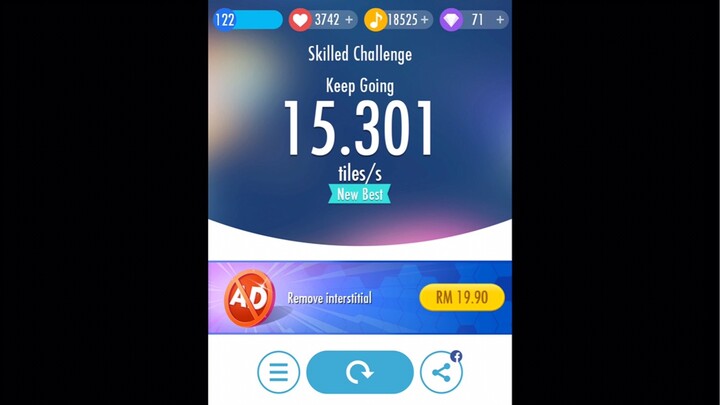 Piano tiles 2 ｜ 高手挑战赛 ｜ 15.301 ｜通过第二回了！！！！！！