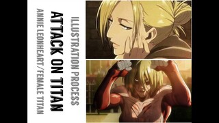 【My style illustration art】Hand drawn illustration/ Annie Leonheart and Female Titan