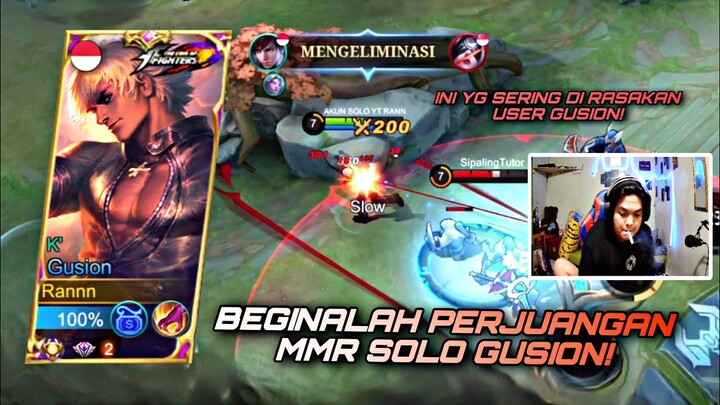 SOLO RANK GUSION + FACE REVEAL! PERJUANGAN SOLO RANK MMR GLOBAL GUSION! TOP GLOBAL GUSION - MLBB