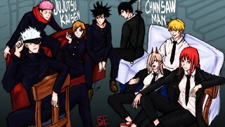 Cursed & Devil- Chainsaw Man X Jujutsu Kaisen coloring timelapse
