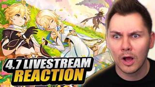 The BEST Genshin Impact Update EVER?? | 4.7 LIVESTREAM REACTION