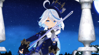 [Genshin Impact MMD] Fufu plays the violin under the moonlight "Fukalos/Funina Water Goddess"