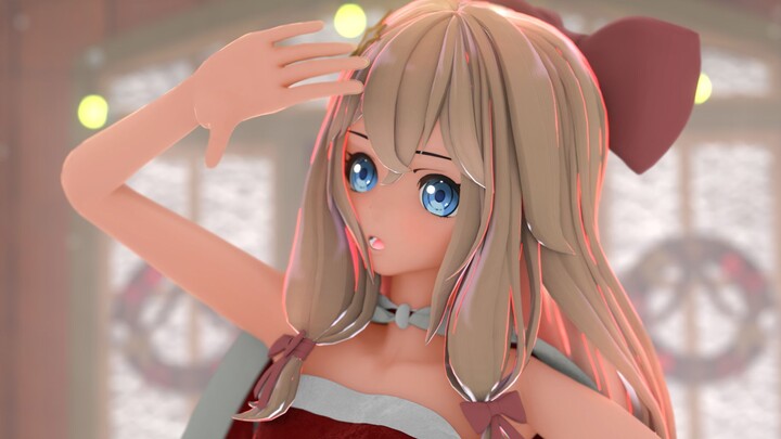 Wang Jiaran bare legs in the snow [Christmas MMD]