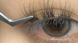 三簇睫毛怎么贴！