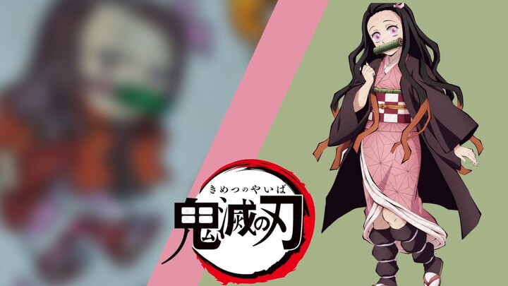 cara menggambar chibi Nezuko dari anime demon slayer
