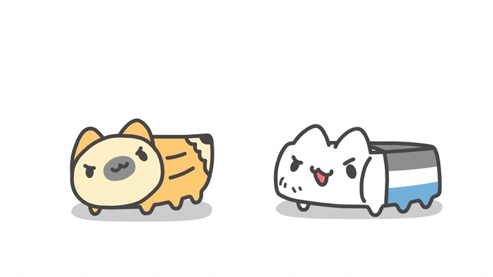 【Cat and Bug Cafe】Eraser Cat and Bug and Pencil Cat and Bug