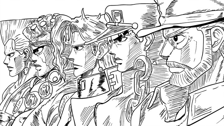 [ทำลายตับในชั่วข้ามคืน / op ที่วาดด้วยมือ / เฟรมสูง / การดัดแปลงภาพวาด] jojo stardust fighter op