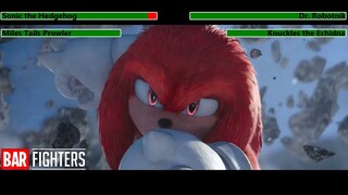 Sonic the Hedgehog 2 (2022) Snowboarding Scene with healthbars