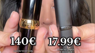 LV 160 Euro Lipstick vs. L'Oréal 18 Euros