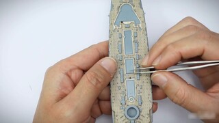Play with the replacement and installation of etching metal parts. The whole process of ship model m
