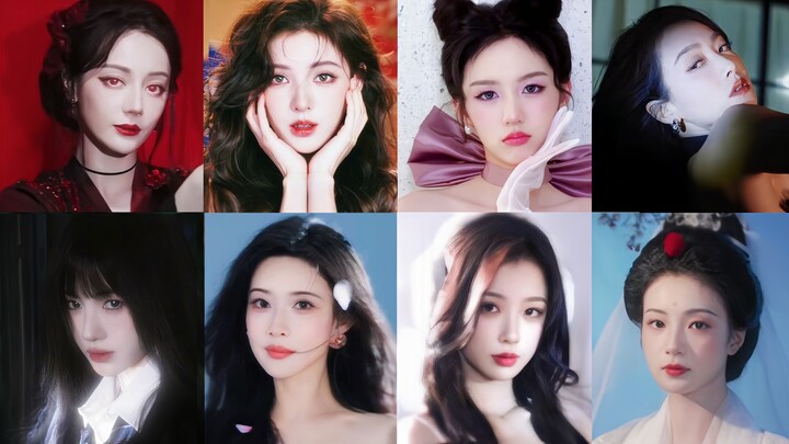 "Compilation of Female Celebrities' Transition and Outfit Change Performance Videos"