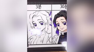 Drawing shinobu 30sec,3min,30min! You can on my Youtube:))kimetsu_no_yaiba 鬼滅の刃 귀멸의칼날 demonslayer shinobu drawing mugentrain 무한열차 giyu 귀칼