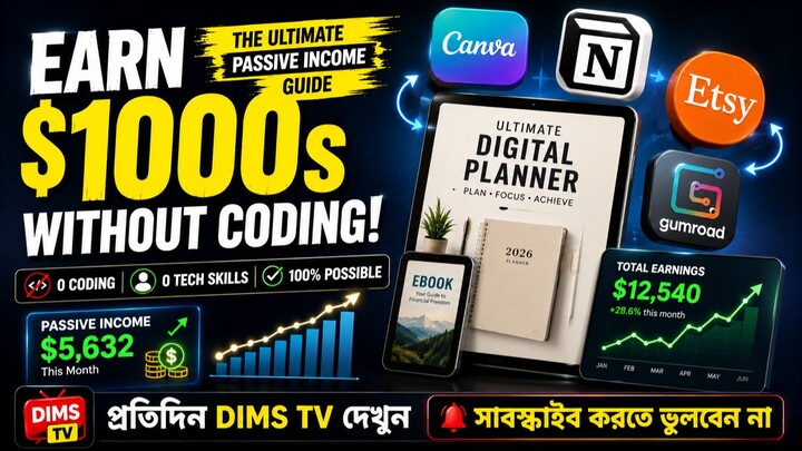 How to Make Passive Income Selling Digital Products Without Coding | No-Code Business Model 2026
