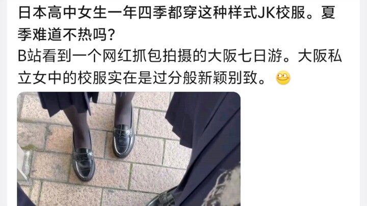 Japanese high school girls wear this style of JK uniform all year round. Isn’t it hot in the summer?
