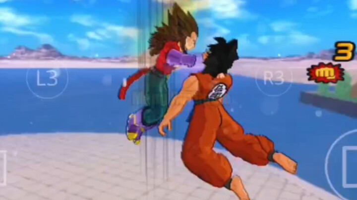 GOKU YANG BELUM BISA SUPER SAIYAN MALAH BERHADAPAN DENGAN VEGETA SSJ 4 😥