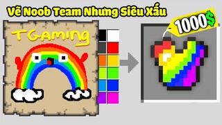 Minecraft Bedwars, Nhưng Vẽ Noob Team Siêu Xấu Sẽ Nhận Được Đồ Vip Siêu Mạnh Như Hacker