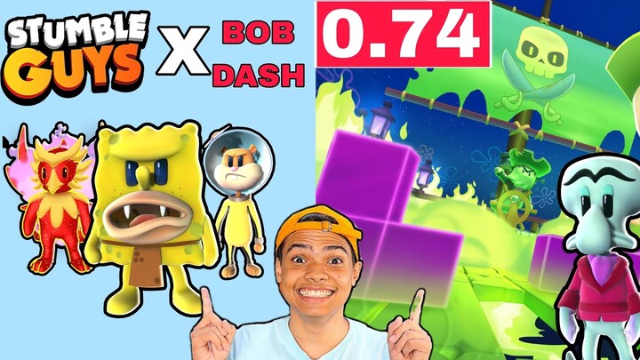 Novas Skins do Bob Esponja e Novo Mapa Bob Dash no Stumble Guys  - Beta fechada 0.74