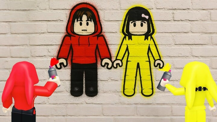 Yuta, Mio Dan Baby Celine Menggambar Di Tembok Pakai Cat Semprot  ROBLOX