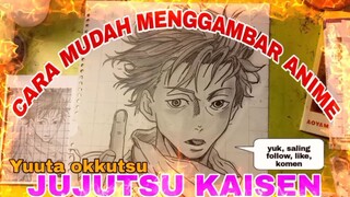 cara mudah menggambar anime jujutsu kaisen Yuuta okkutsu