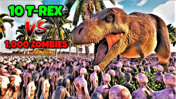 10 T-REX vs 1000 ZOMBIES