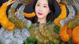 [ONHWA] 生虾、酱油生虾、炸虾 咀嚼音! 虾派对!