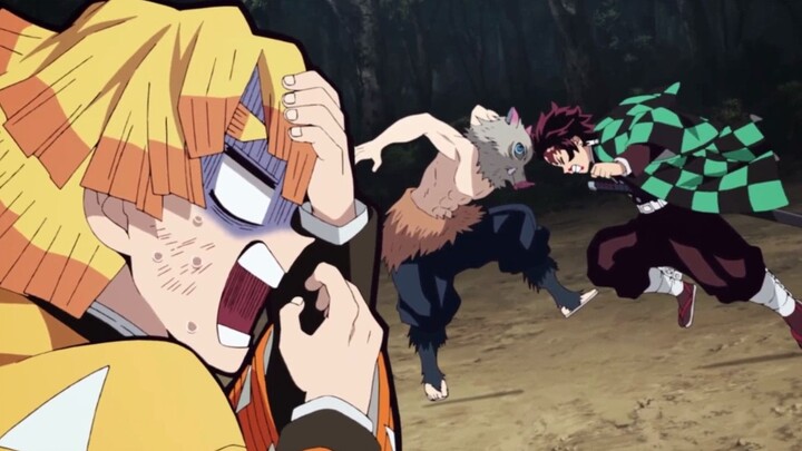 Inosuke was indeed raised in the mountains, with a body like a beast. He was hit by Tanjiro's punch 
