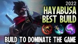 16 KILLS + MANIAC!! HAYABUSA BEST BUILD FOR 2022!! | TOP 1 GLOBAL HAYABUSA BUILD - MLBB