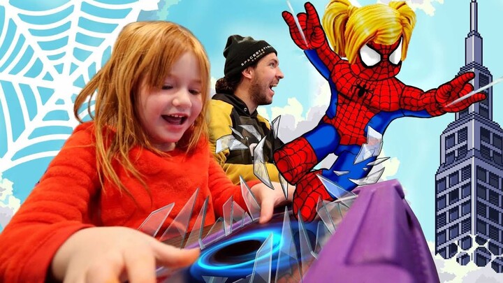 Adley plays SPiDER GiRL in Roblox to Rescue Dad!!  Pirate Ship Battle game! Adley’s App Review pt 1